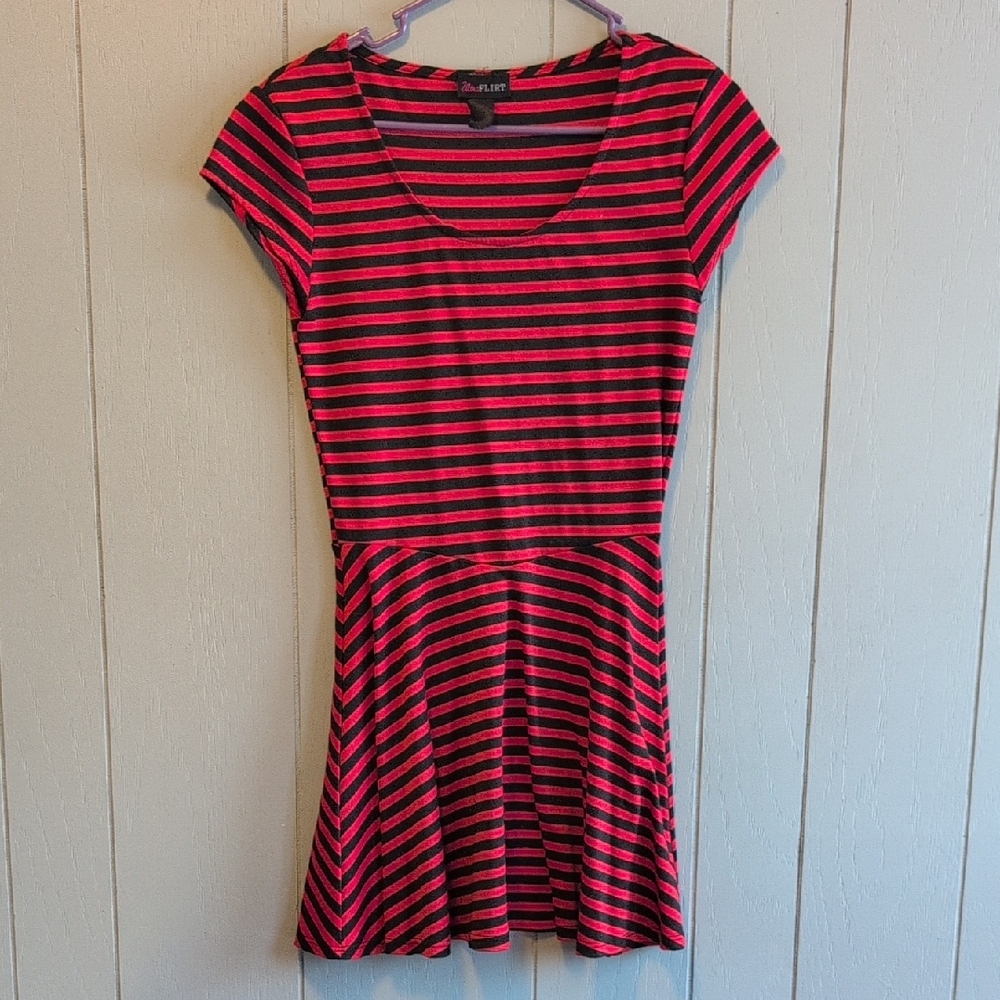 Ultra Flirt Vibrant Pink and Black Mini Dress
